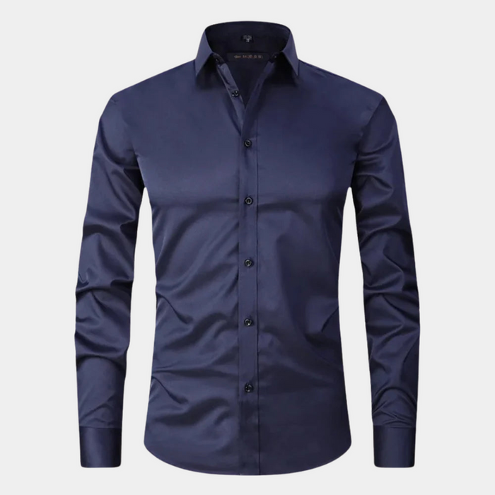 Herr Stretchskjorta Slim Fit med Lång Ärm