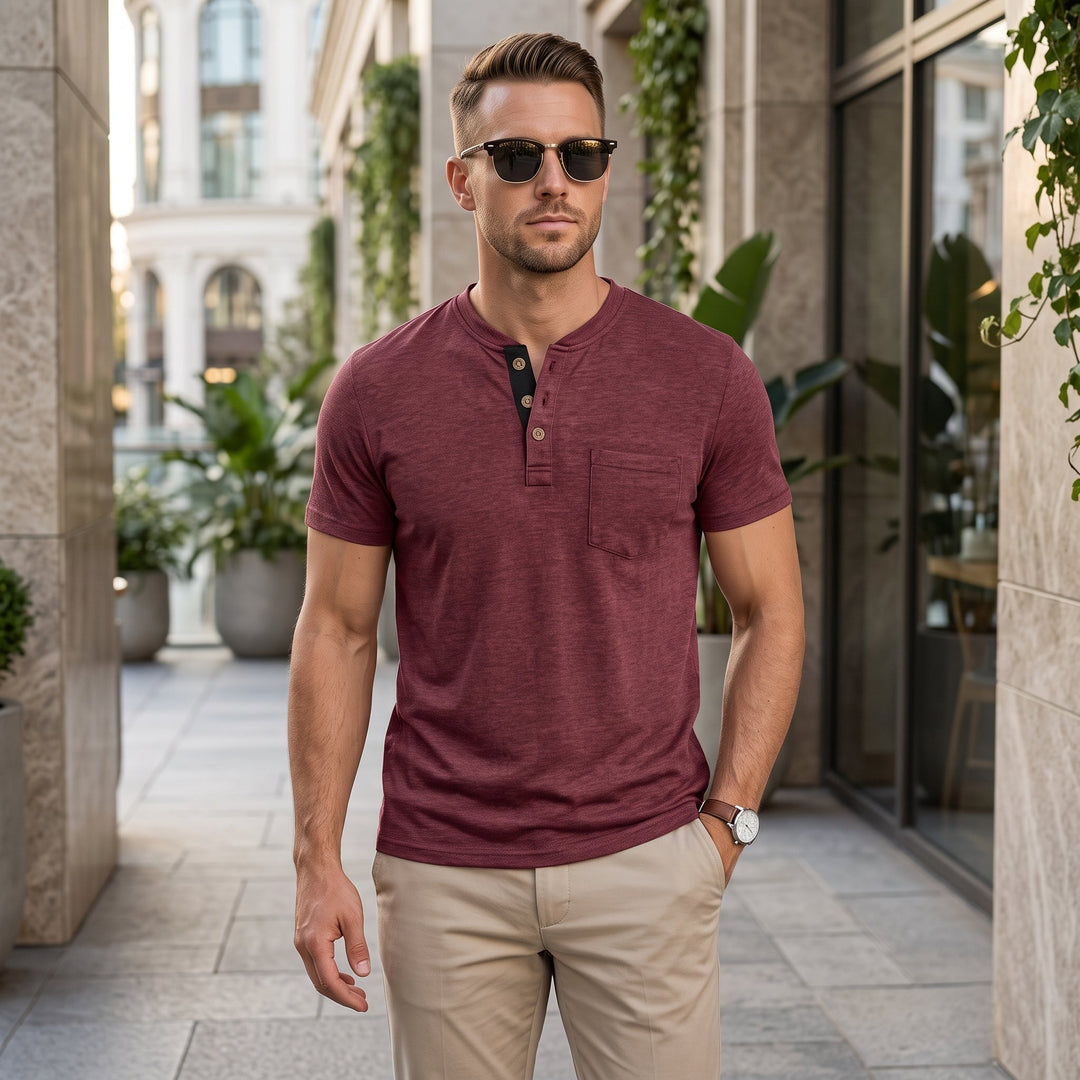 Herr T-shirt | Med Knappar | Med Knappar | Sommar