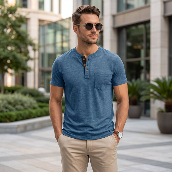 Herr T-shirt | Med Knappar | Med Knappar | Sommar