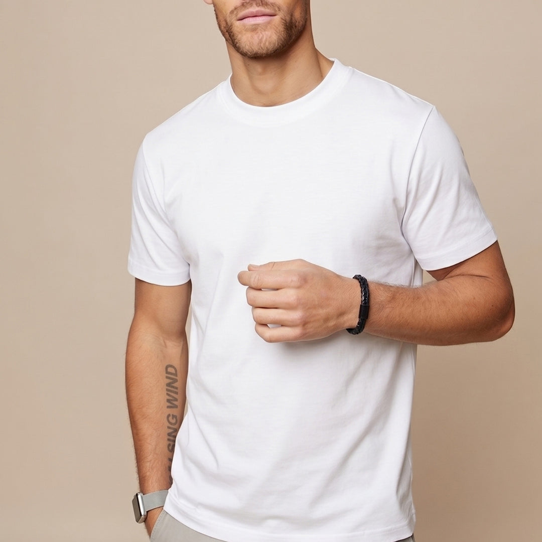 Herr-T-shirt | Slim fit | Rund hals | Sommar