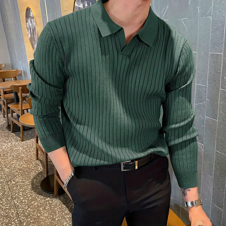 Herr Pikétröja | Slimfit | Lång Ärm | Sommar