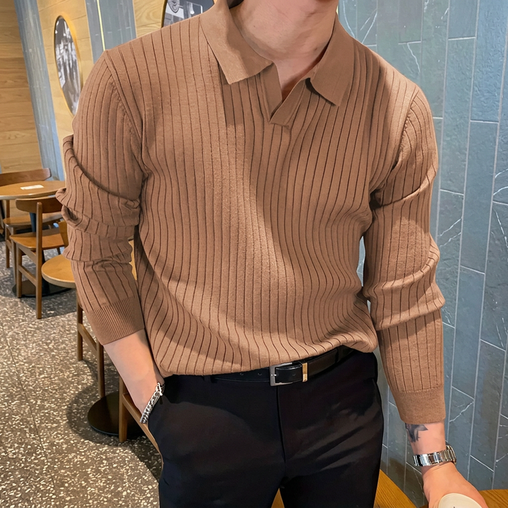 Herr Pikétröja | Slimfit | Lång Ärm | Sommar