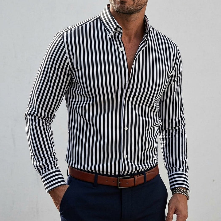 Herr Skjorta | Elegant | Med Knappar | Sommar