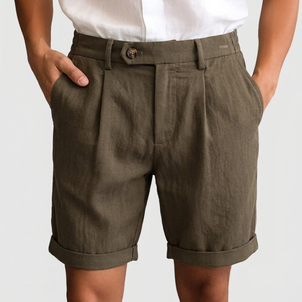 Herrshorts | Skräddad Modell | Veckad Front | Uppvikta Ben