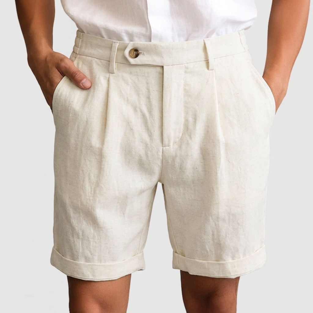 Herrshorts | Skräddad Modell | Veckad Front | Uppvikta Ben