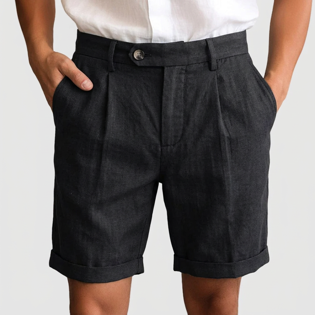 Herrshorts | Skräddad Modell | Veckad Front | Uppvikta Ben