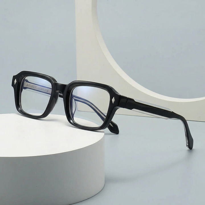 Unisex Solglasögon | Transparent Båge | Fyrkantig Design | Mörka Linser