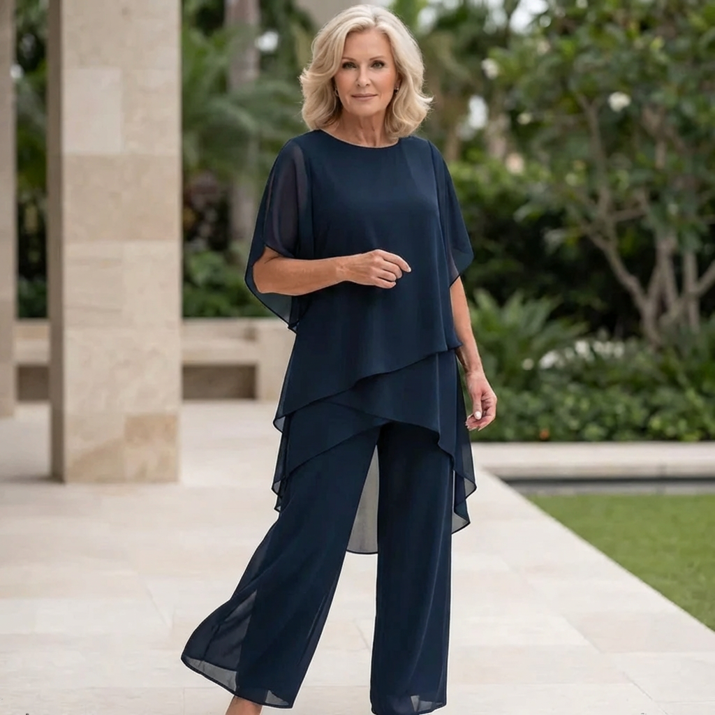 Dam Elegant Draperad Palazzo Byxset - Sofistikerad stil