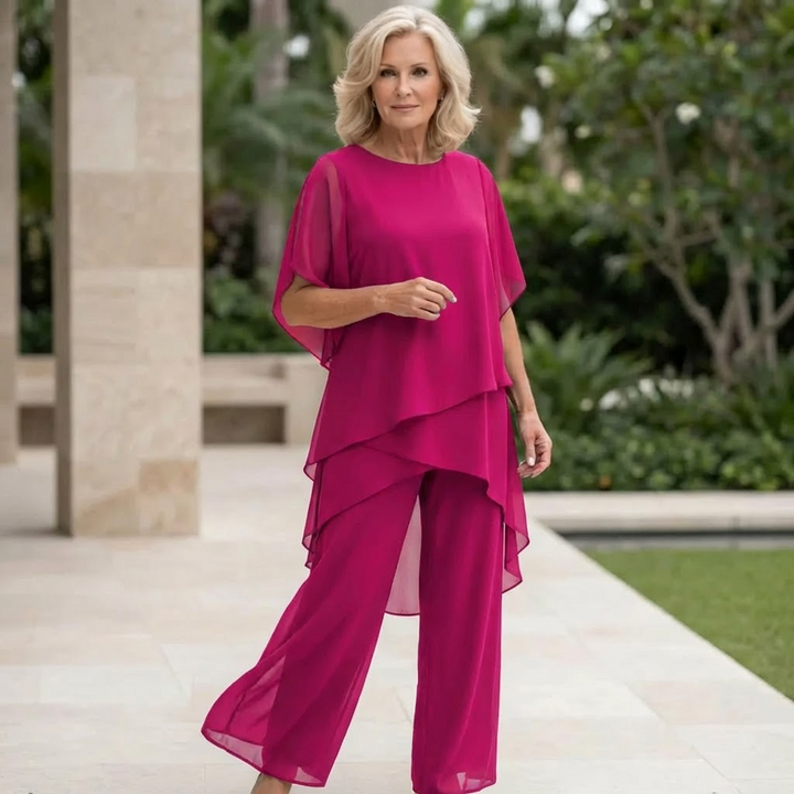 Dam Elegant Draperad Palazzo Byxset - Sofistikerad stil