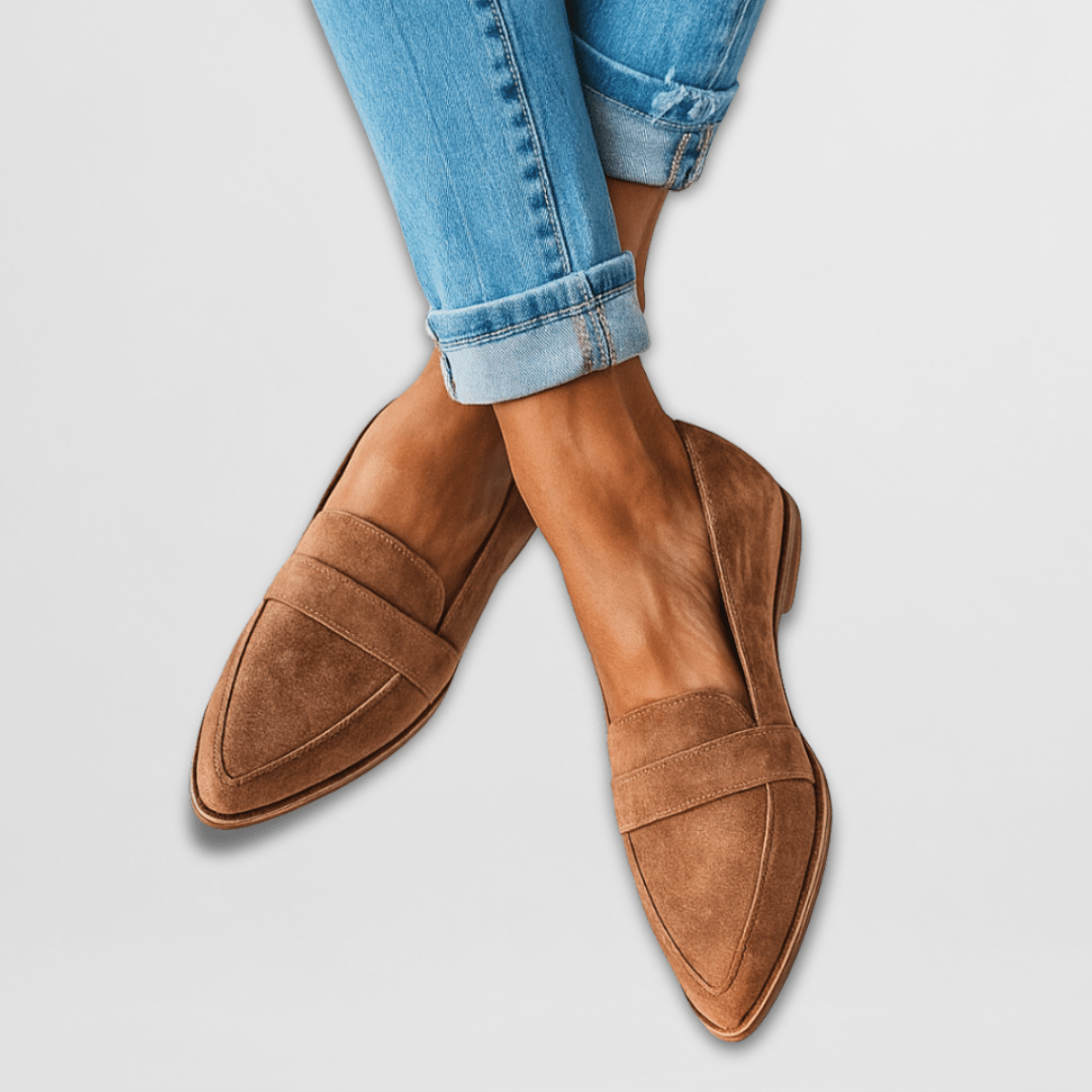 Dam Loafers i mjuk mocka - Ortopedisk komfort