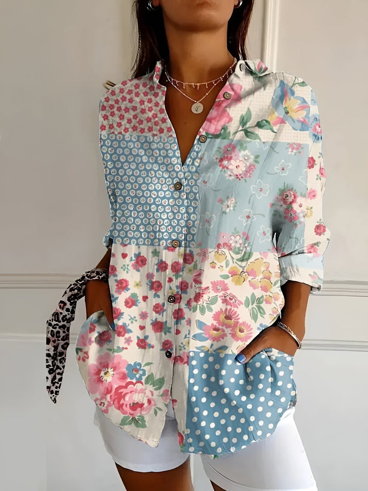 Dam Skjorta med Knappslutning - Klassisk Elegant Stil