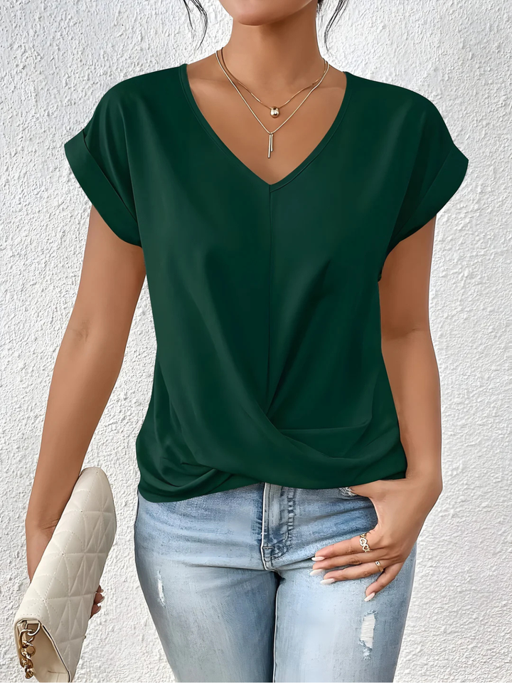 Dam V-ringning Vridning Fram Topp - Casual Stil