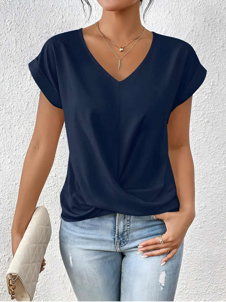 Dam V-ringning Vridning Fram Topp - Casual Stil