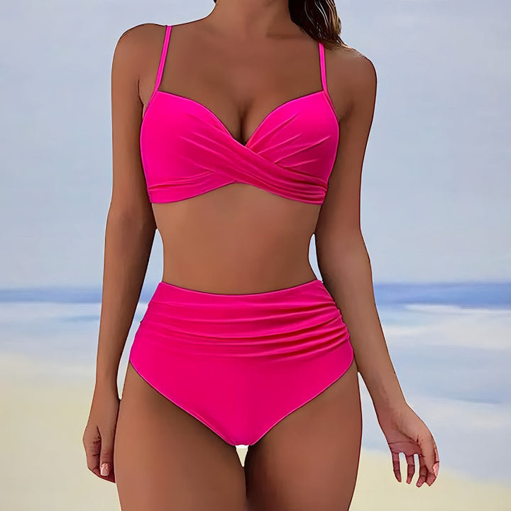 Bikini Set för Kvinnor | Stilren &amp; Stödjande | Hög Midja | Stretchigt Tyg | Polyester
