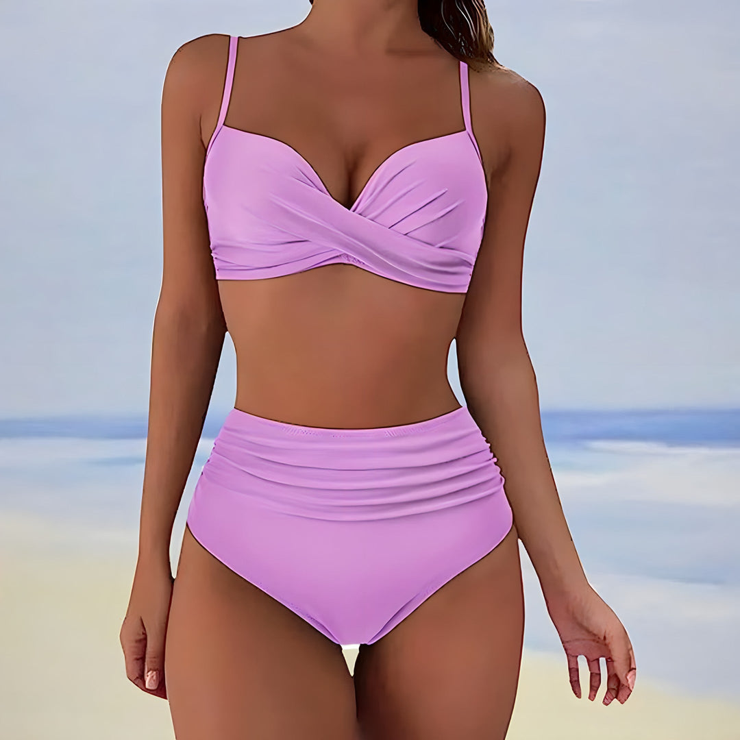 Bikini Set för Kvinnor | Stilren &amp; Stödjande | Hög Midja | Stretchigt Tyg | Polyester