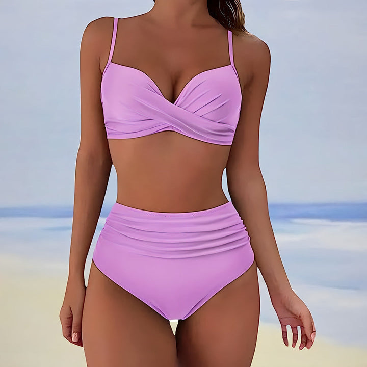 Bikini Set för Kvinnor | Stilren &amp; Stödjande | Hög Midja | Stretchigt Tyg | Polyester