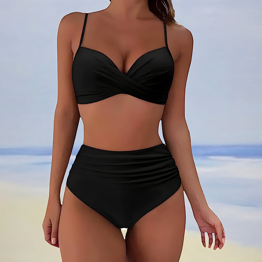 Bikini Set för Kvinnor | Stilren &amp; Stödjande | Hög Midja | Stretchigt Tyg | Polyester