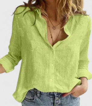 Dams Blus | Blommig | V-ringad | Sommar