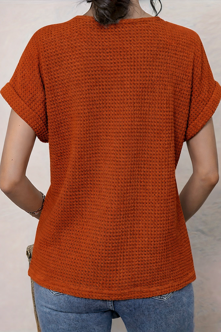 Dam Blus | Kort Ärmar | Broderad | Sommar