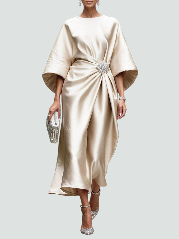 Dam Klänning | Lång Satin | Elegant | Sommar