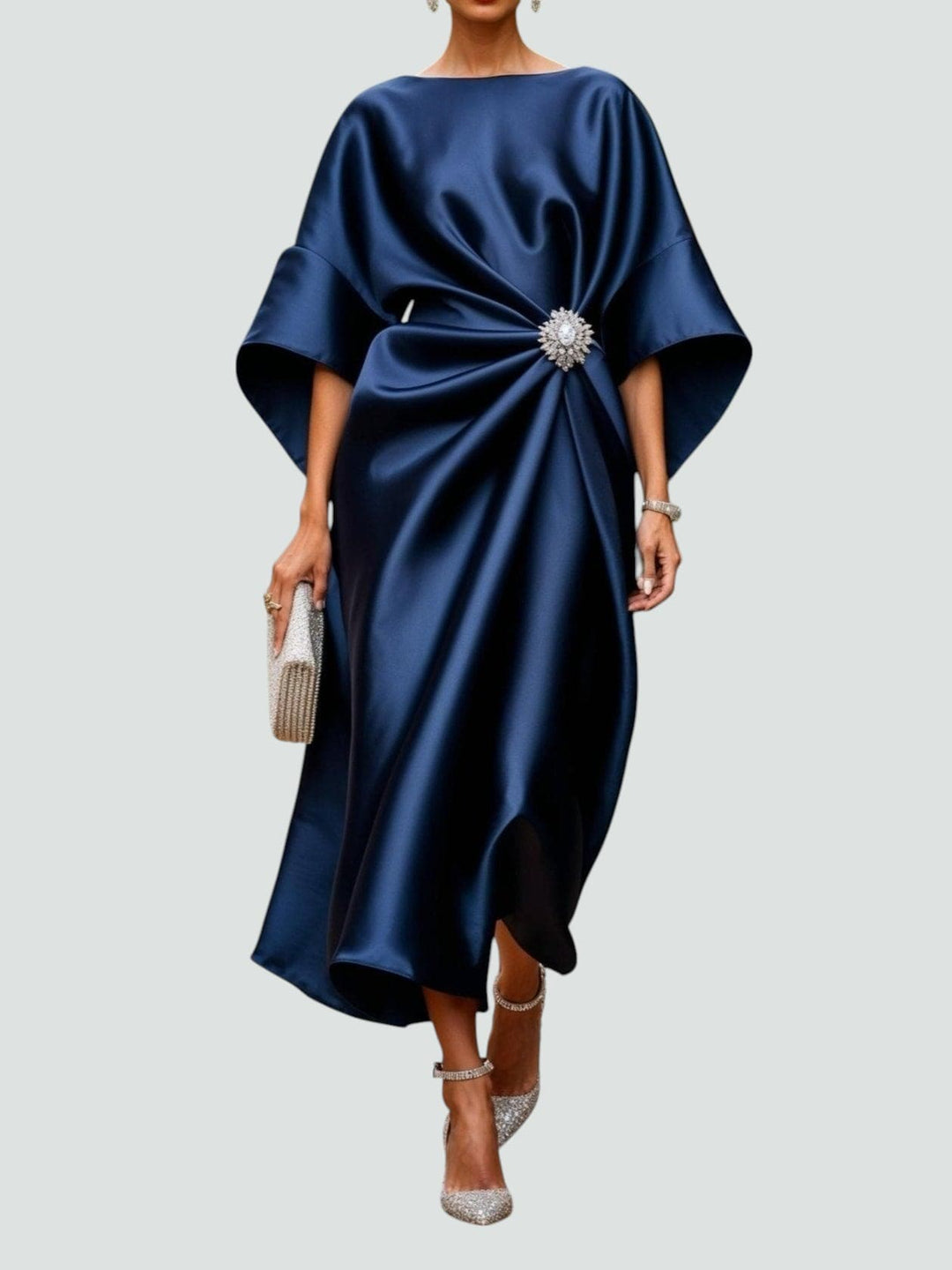 Dam Klänning | Lång Satin | Elegant | Sommar
