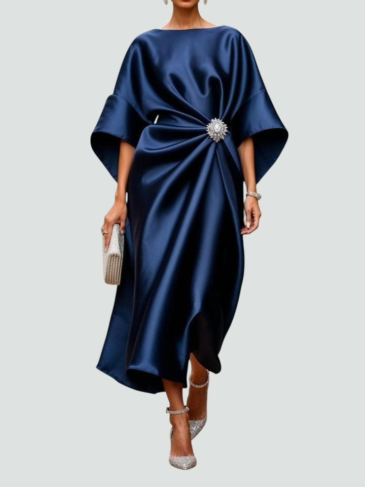 Dam Klänning | Lång Satin | Elegant | Sommar