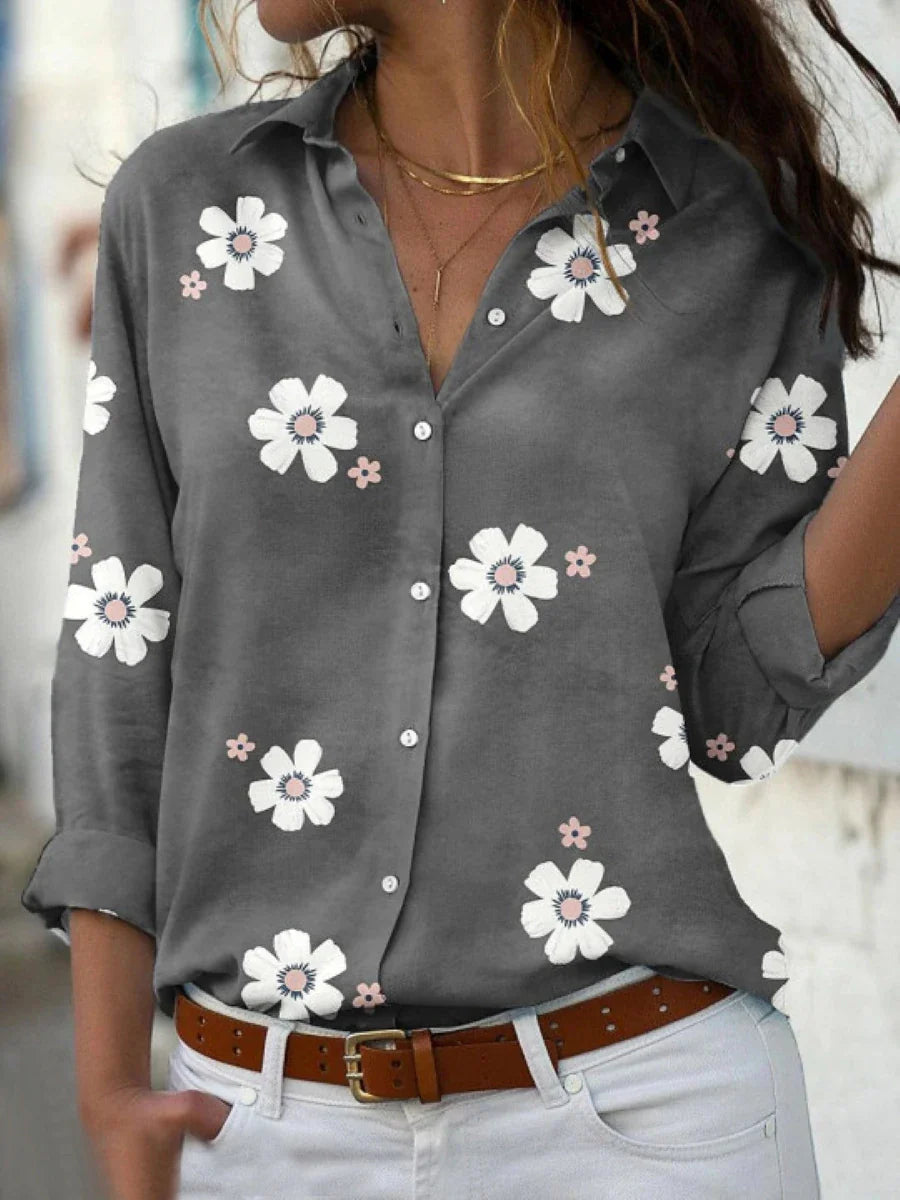 Dam Blus | Knappar | Blommönster | Sommar