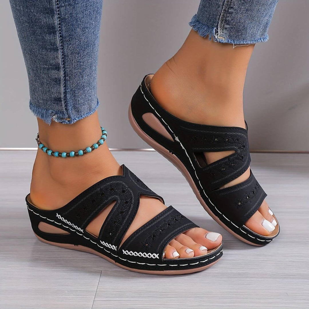 Dam Sandal | Slip-on | Broderi | Sommar