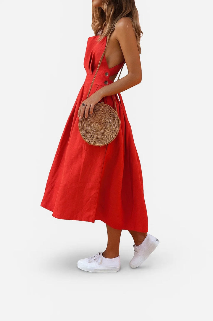 Dam Klänning | Elegant A-linje | Ärmlös | Sommar