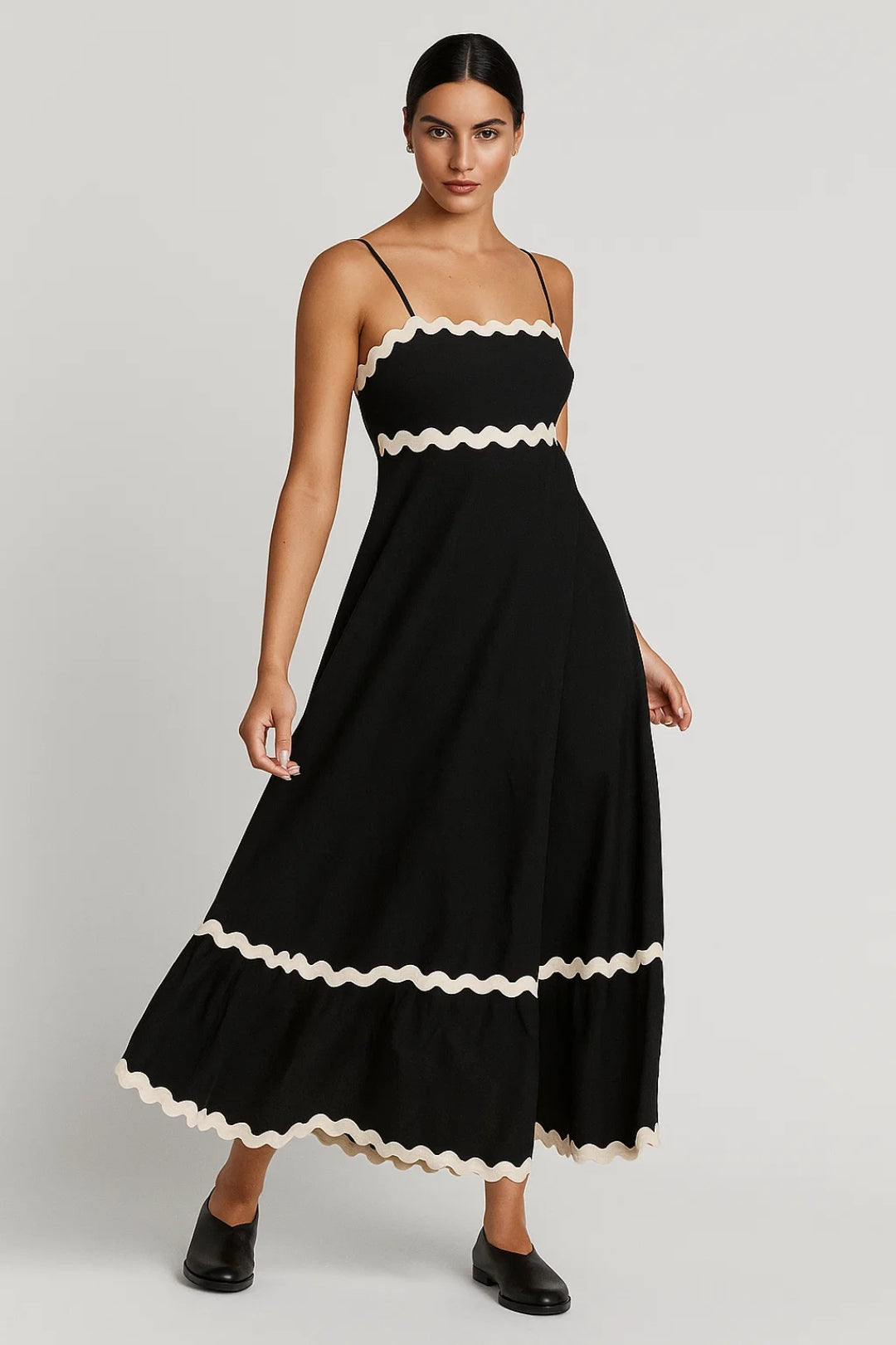Dam Klänning | A-linje Elegant | Tunna Band | Sommar
