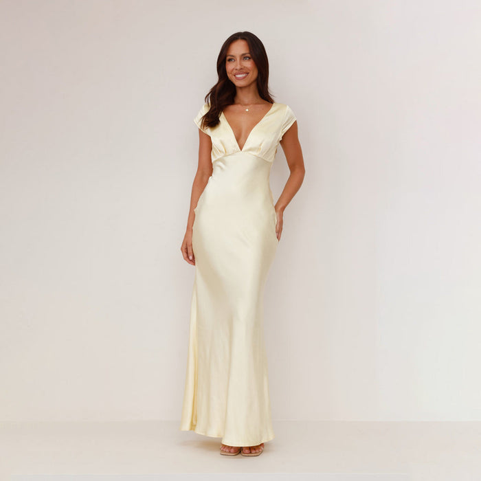 Dam Klänning | Elegant | Djup V-ringning | Sommar