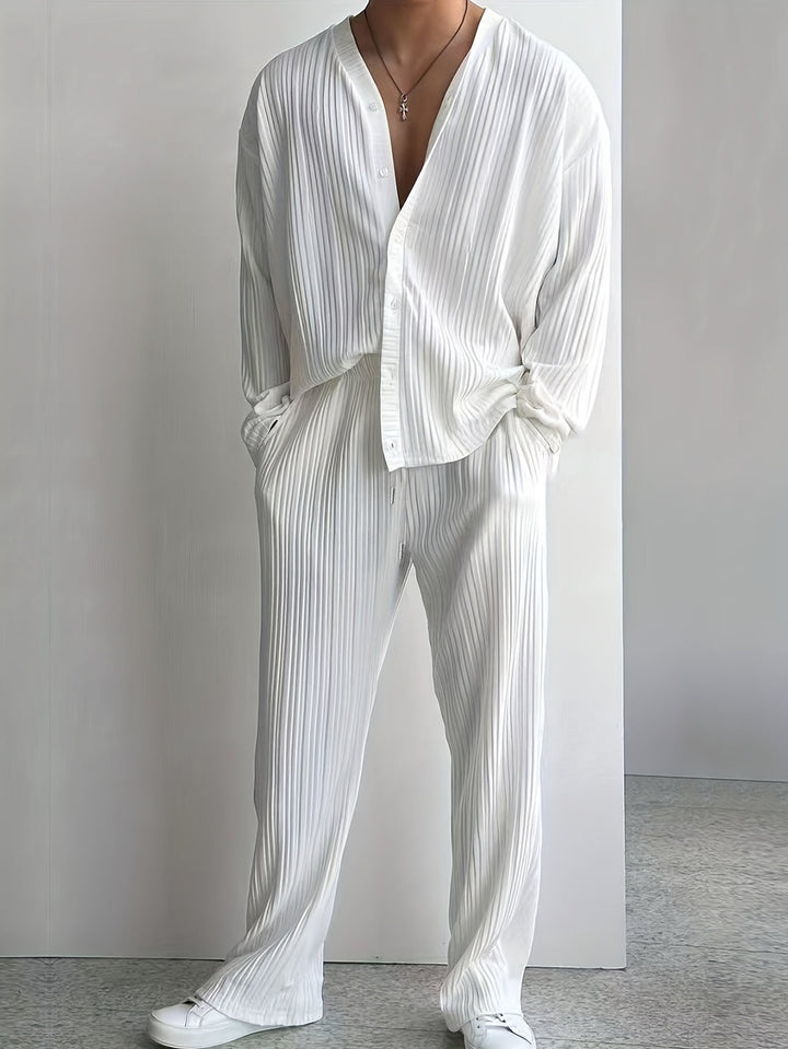 Herr Set | Oversized | Med Knappar | Sommar
