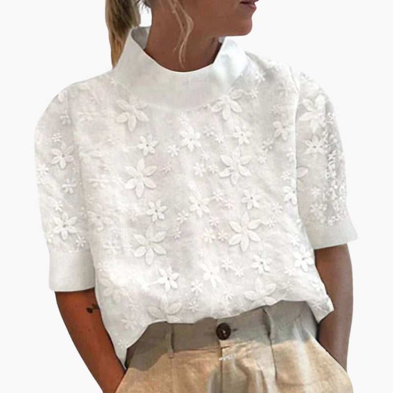 Dam Topp | Elegant | Kort Ärm | Sommar
