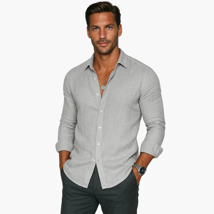 Herr Skjorta | Slimfit | Med Knappar | Sommar