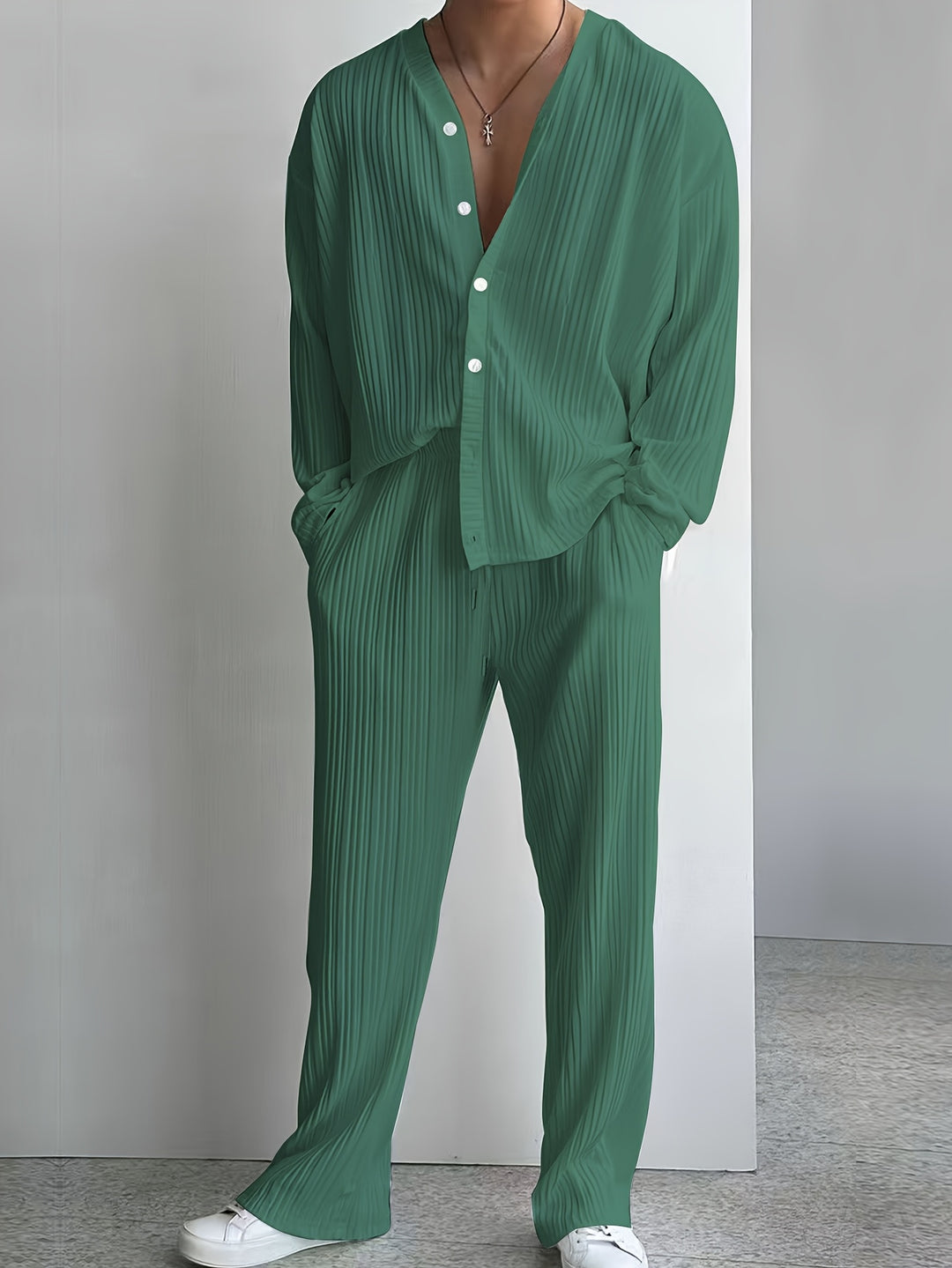 Herr Set | Oversized | Med Knappar | Sommar