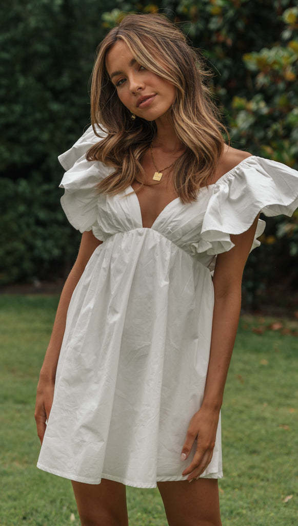 Dam Klänning | Elegant | Volangärmar | Sommar
