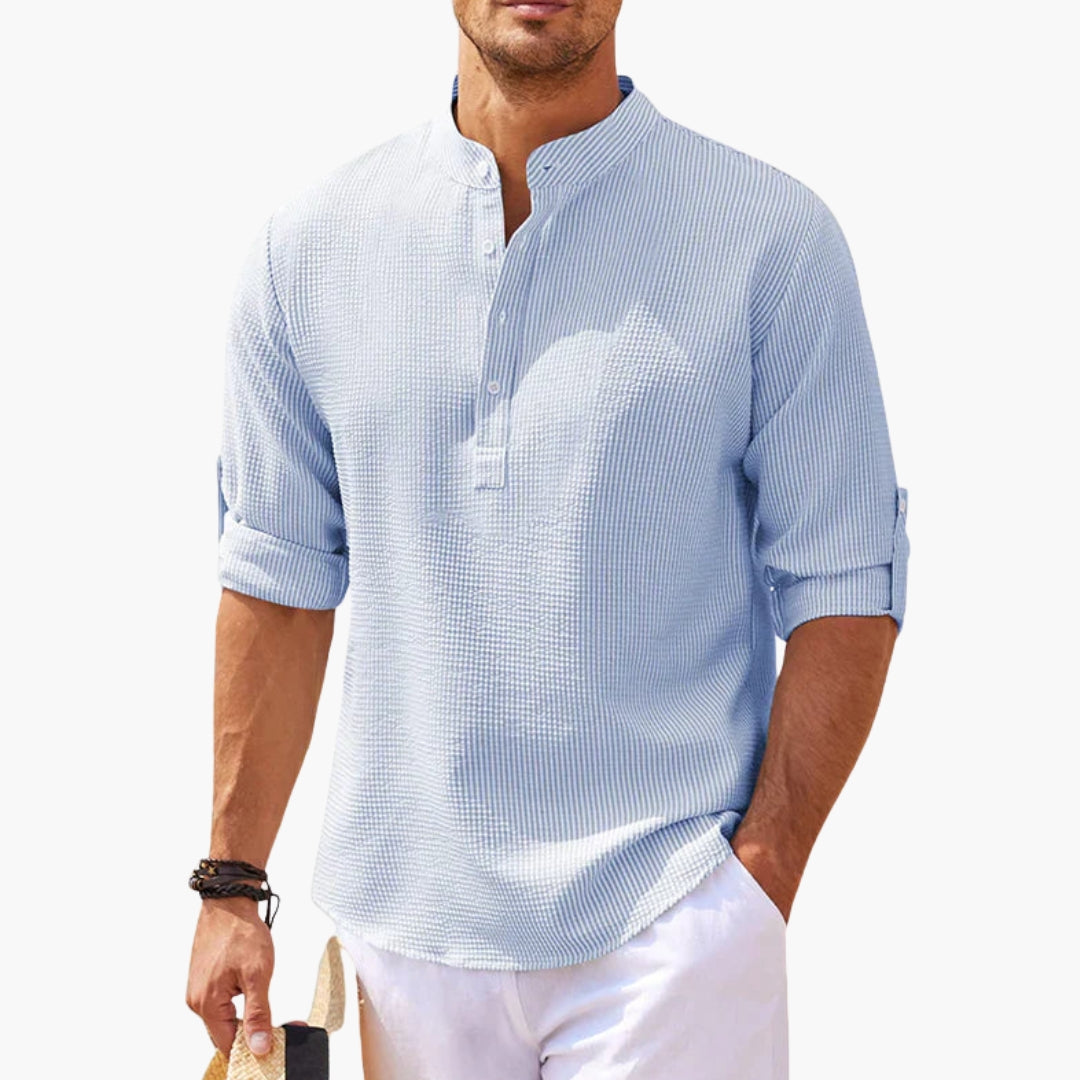 Herr Skjorta | Elegant | Ståkrage | Sommar