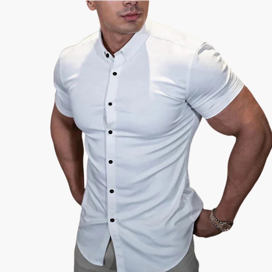 Herr Skjorta | Slimfit | Kort Ärm | Sommar