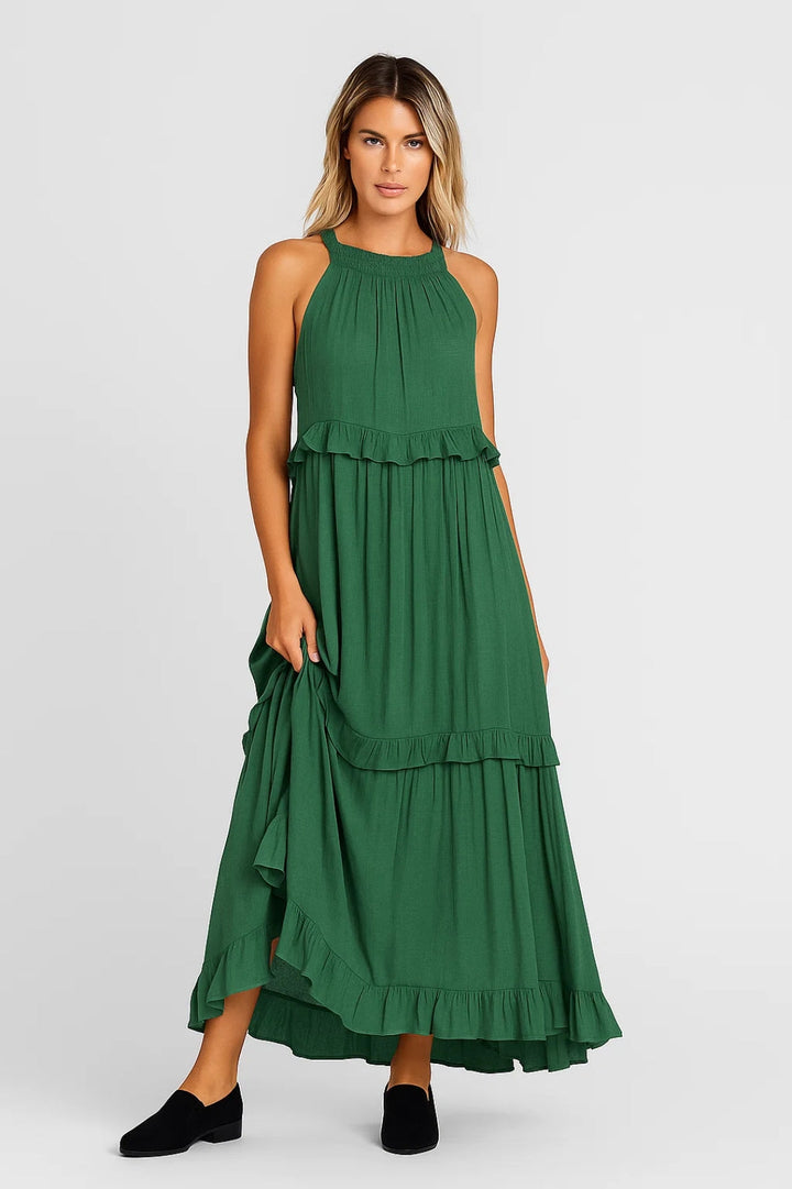 Dam Klänning | Elegant | Volangdetaljer | Sommar
