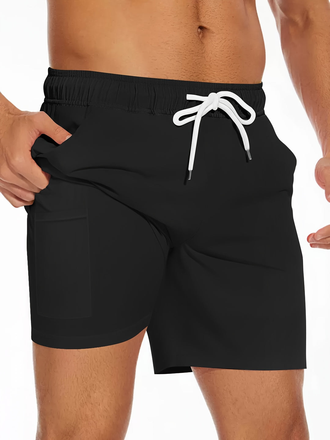 Herr Badshorts | Slimfit Kort | Med Dragsko | Sommar