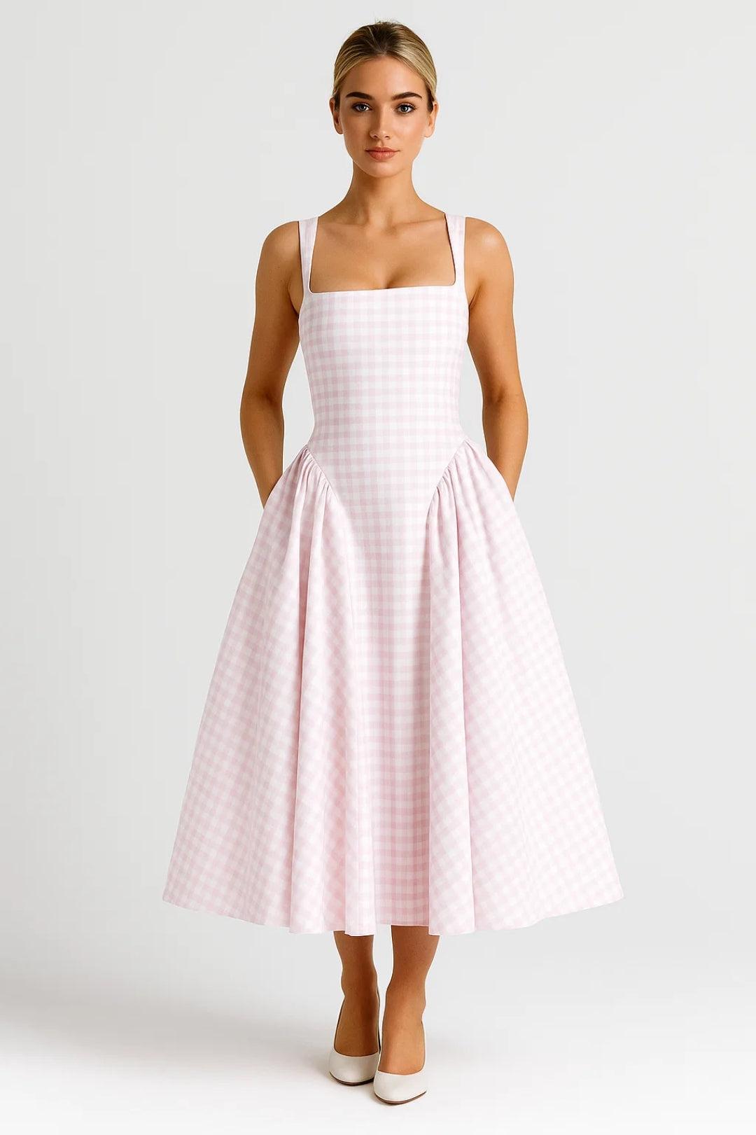 Dames Klänning | Elegant Getailleerd | Midi Lengte | Sommar