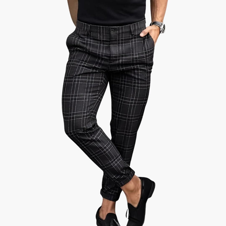 Herr Byxor | Slimfit | Rutigt Mönster | Sommar
