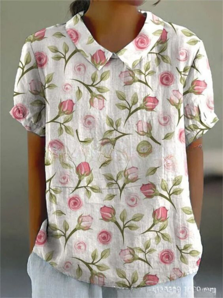 Dam Blus | Vintage Blommig | Krage | Sommar