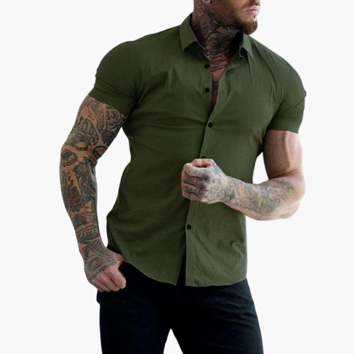 Herr Skjorta | Slimfit | Kort Ärm | Sommar