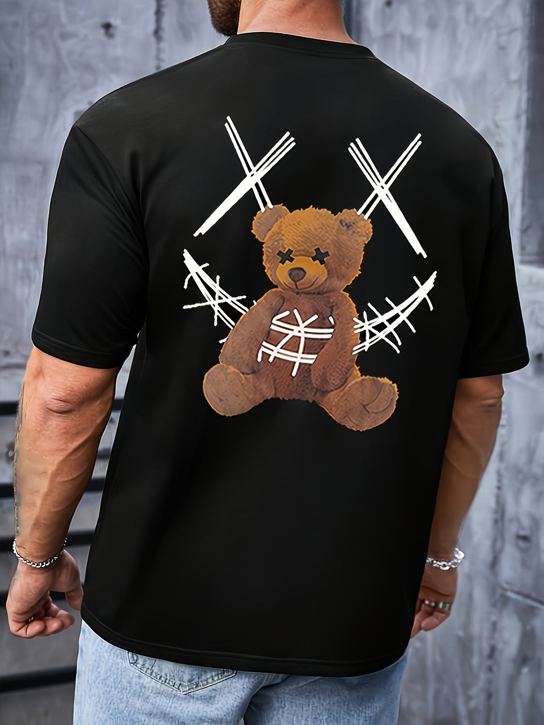 Herr T-shirt | Oversized | Tryck Bak | Sommar