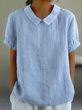 Dam Blus | Elegant | Med Krage | Sommar