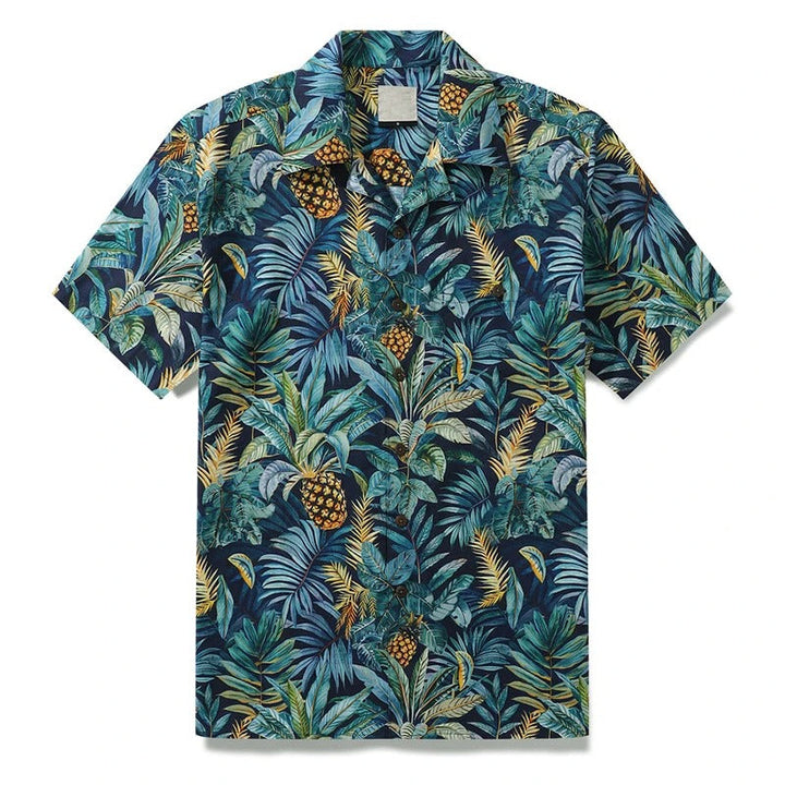 Herr Skjorta | Kortärmad | Strand Blommigt Print | Sommar