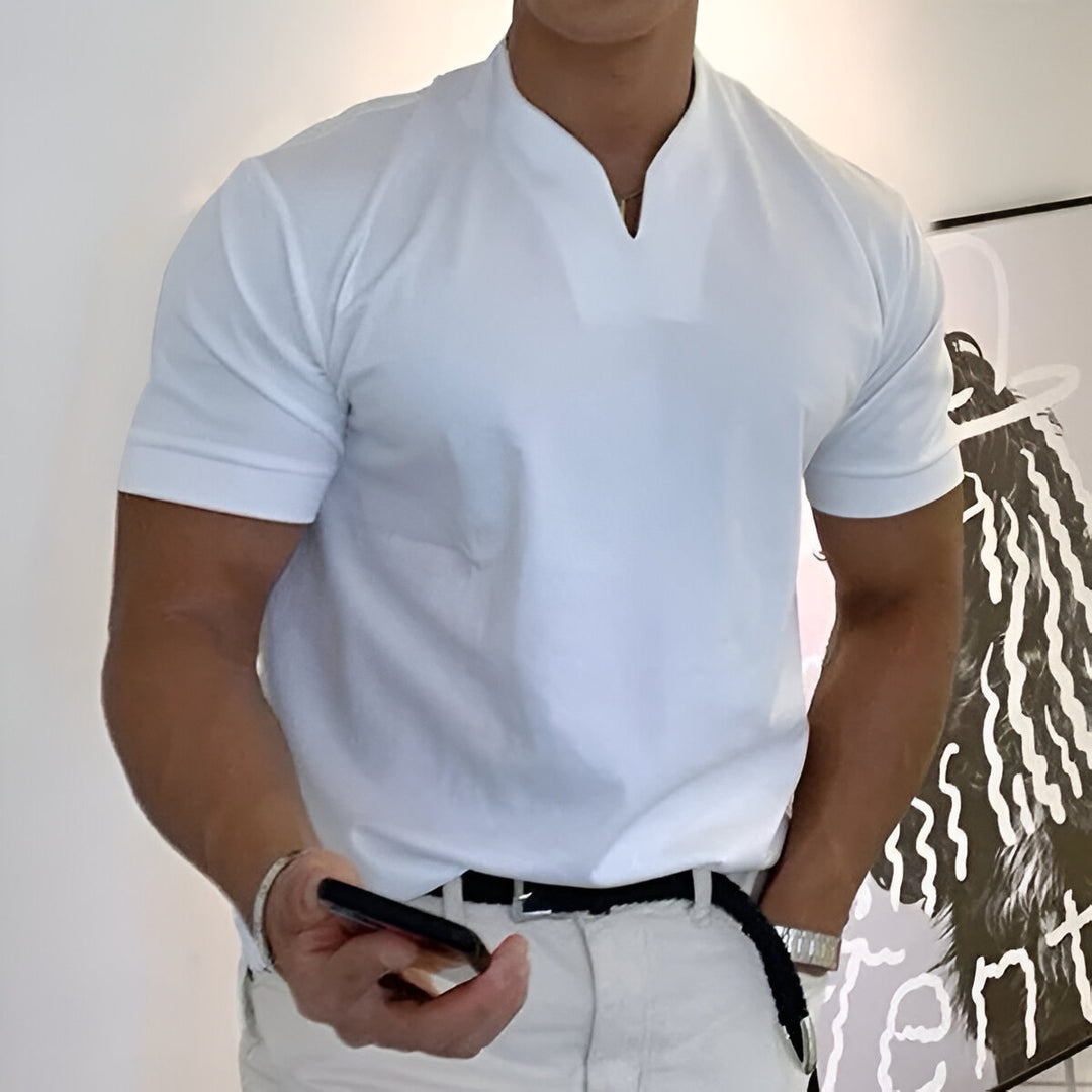 Herr T-shirt | Slimfit | Öppen Hals | Sommar