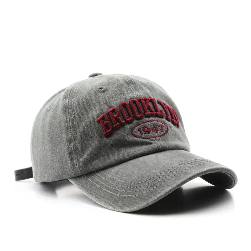 Baseballkeps för kvinnor | Justerbar passform | Broderad | Bomstickad struktur | Trendy streetstil