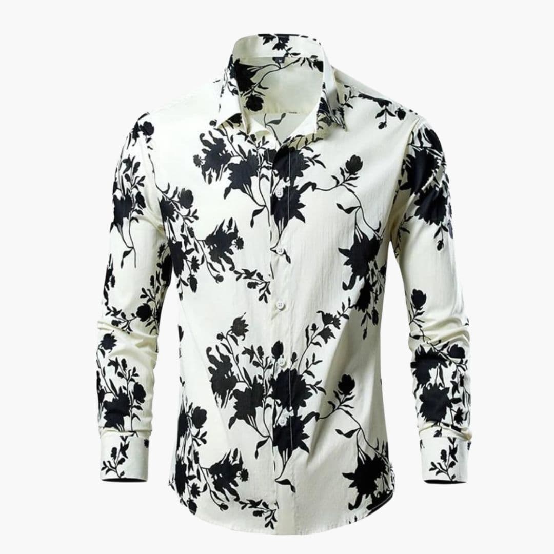 Herr Skjorta | Slimfit | Blommigt Mönster | Sommar